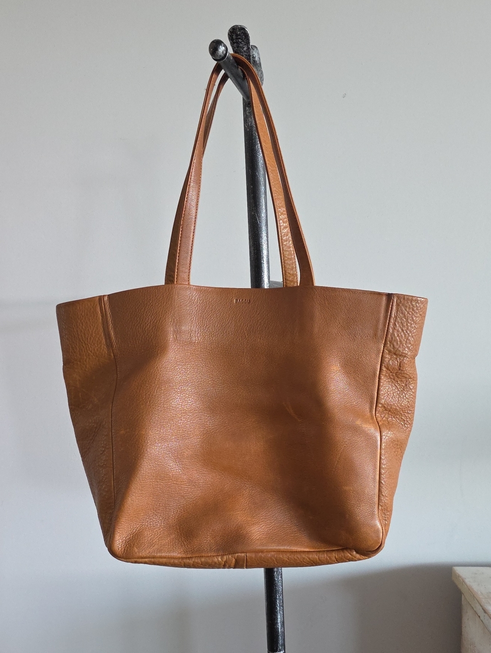 Baggu Leather Tote Bag in Tan
